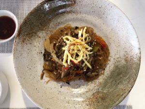 Mushroom and glass noodle japche