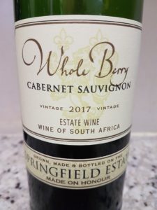 Springfield Whole Berry Cabinet Sauvignon 2017